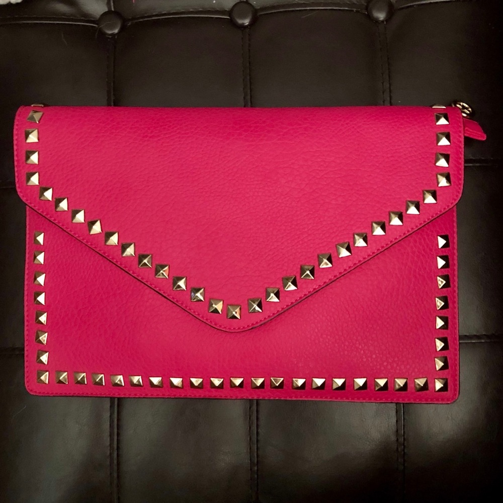 Studded pink crossbody / oversized Clutch purse
